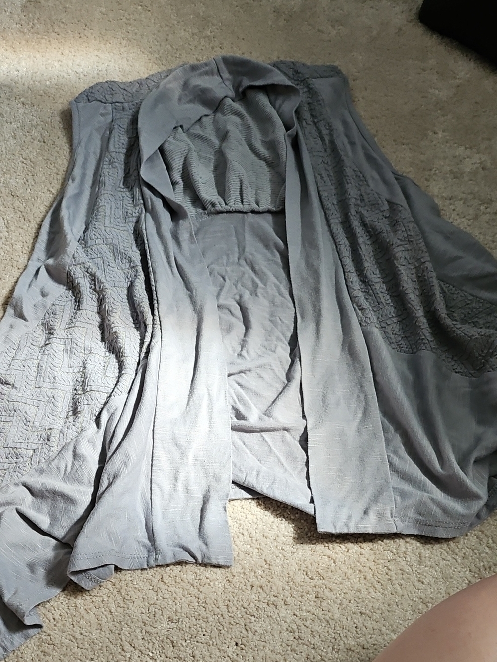 Tempted Light Grey Open-Front Robe Cardi